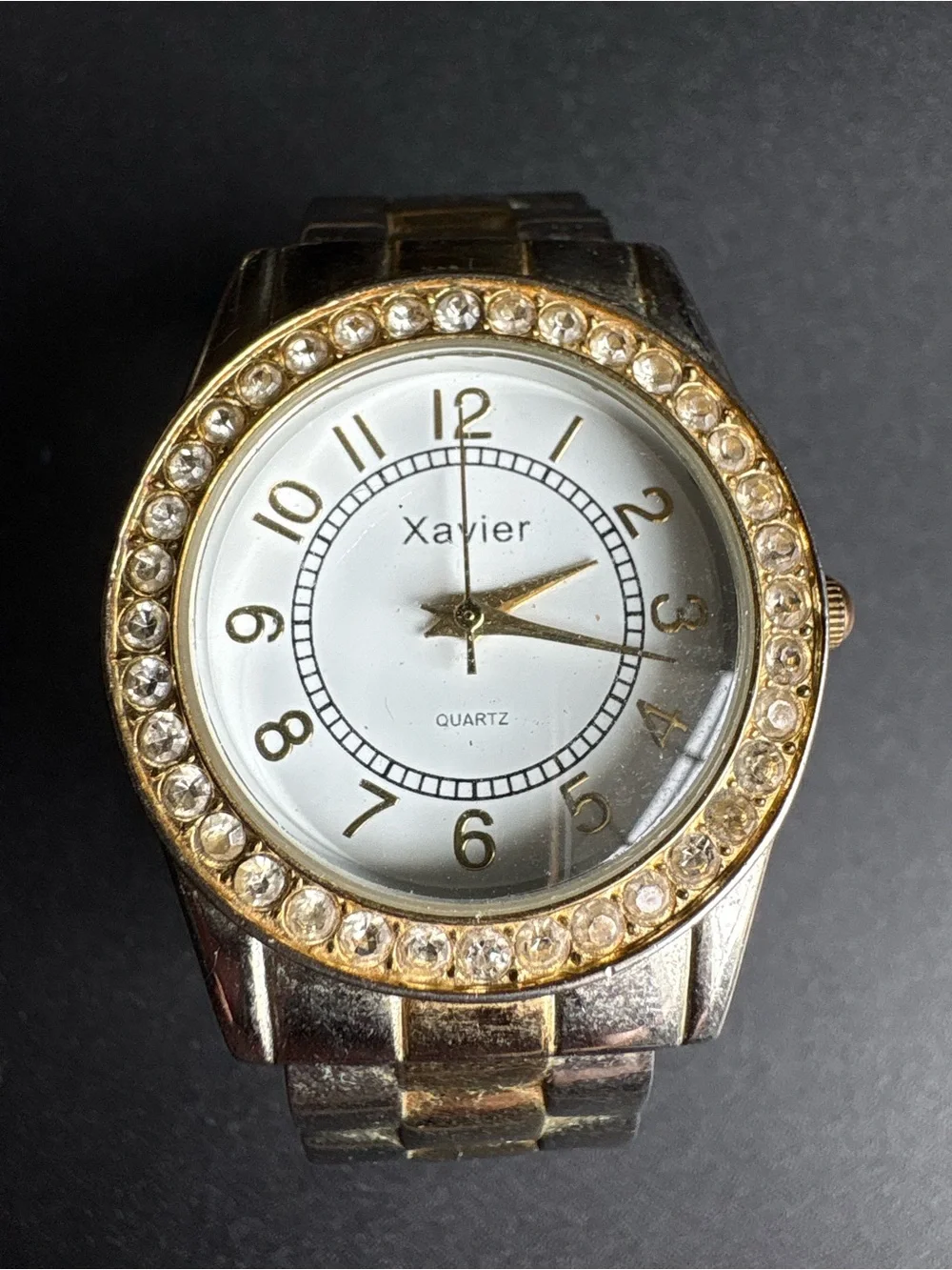 Women's Gold and Silver Crystal Accent Watch